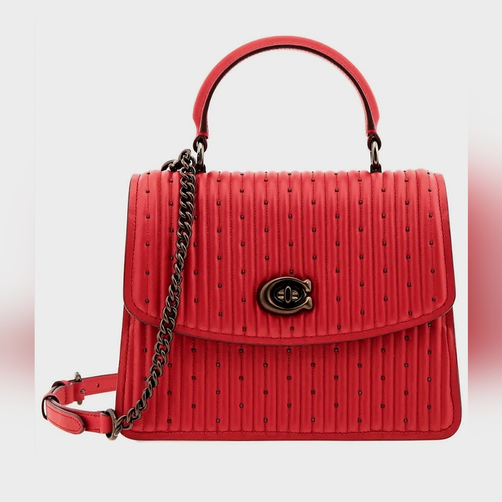 Coach Parker Red Top Handle Bag